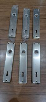 6 paar platen en 2 deurgrepen, Doe-het-zelf en Bouw, Hang- en Sluitwerk, Ophalen, Nieuw, Inox, Klink of Kruk
