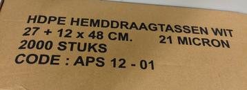 HDPE Hemddraagtassen 1800 st + 600 st, Divers, Enlèvement ou Envoi, Neuf