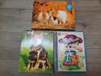 3 puzzels, konijntjes, hondjes, leuk figuurtje, Ophalen of Verzenden, Zo goed als nieuw