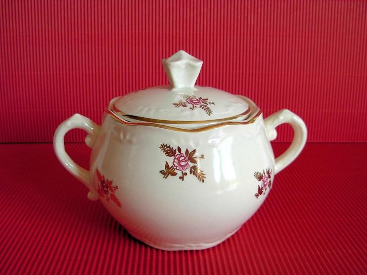 Boch - Suikerpot met roosje, Antiek en Kunst, Antiek | Servies los, Ophalen of Verzenden