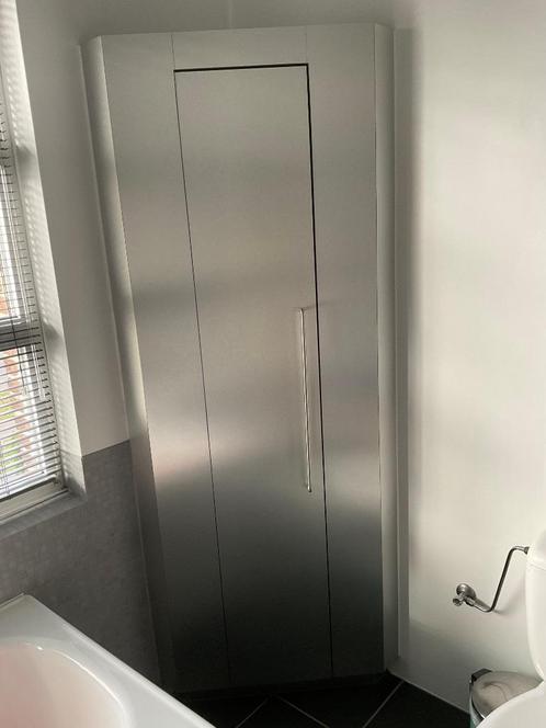 Badkamermeubel Inox hoekkast, Huis en Inrichting, Badkamer | Badkamermeubels, Zo goed als nieuw, (Half)hoge kast, 150 tot 200 cm