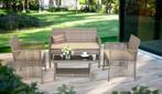 4-delige Loungeset van Rotan, Tuin en Terras, Tuinsets en Loungesets, Rotan, Nieuw, Ophalen of Verzenden, Bank