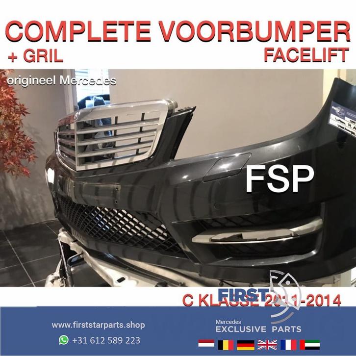 W204 C204 Mercedes C Klasse FACELIFT AMG VOORBUMPER COMPLEET, Auto-onderdelen, Carrosserie, Bumper, Mercedes-Benz, Voor, Gebruikt