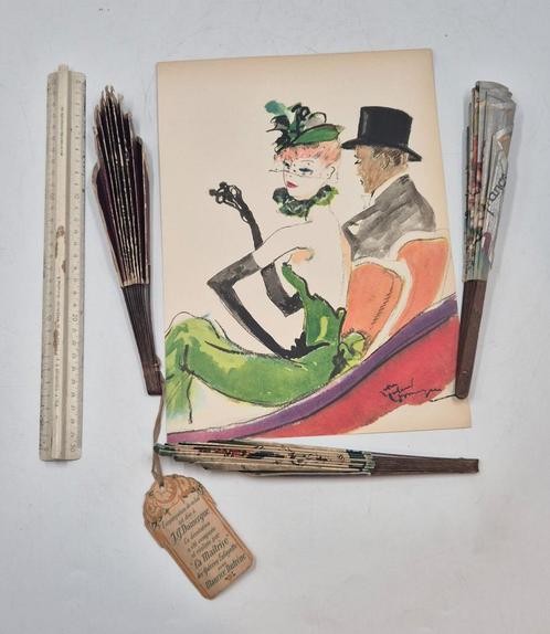 Rares éventails ballon des annees 20, Verzamelen, Tijdschriften, Kranten en Knipsels, Ophalen