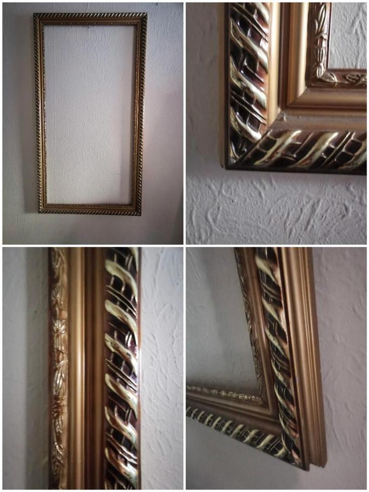 Vergulde kader, Huis en Inrichting, Woonaccessoires | Lijsten, Gebruikt, 75 cm of meer, 50 tot 75 cm, Hout, Ophalen