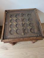 Klein antiek vierkant salontafeltje 46x46x41, Huis en Inrichting, Minder dan 55 cm, Gebruikt, Vierkant, Hout