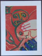 BENGT LINDSTROM / COBRA FIGUREN / KLEURLITHO / 87x66cm KADER, Antiek en Kunst, Ophalen