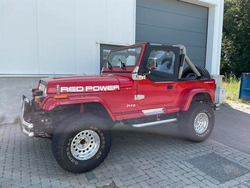 Jeep wrangler oldtimer 4.0, Auto's, Jeep, Bedrijf, Te koop, Wrangler, Benzine, 3 deurs, Handgeschakeld, Rood, Zwart, Leder, Vierwielaandrijving