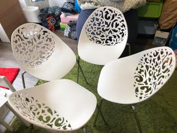 4 chaises de salle à manger Beliani Mumford blanc 43x62x80cm beschikbaar voor biedingen