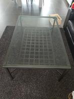 table de salon en métal avec plateau verre, Glas, Zo goed als nieuw, Ophalen