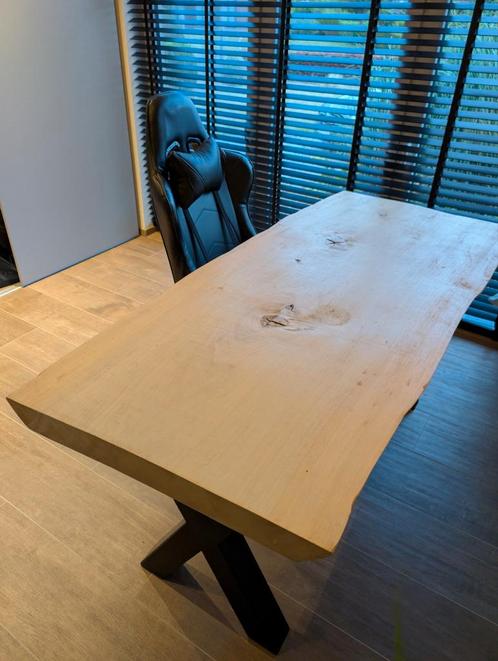 Boomstamtafel eettafel Bureau met bureaustoel, Huis en Inrichting, Tafels | Eettafels, Zo goed als nieuw, Ophalen