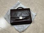 Luxe lederen vintage aktetas/laptoptas Castelijn & Beerens, Gebruikt, Bruin, Leer, Ophalen