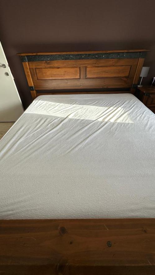 SLAAPKAMER BED, Huis en Inrichting, Slaapkamer | Bedden, Gebruikt, Hout, Bruin, Ophalen