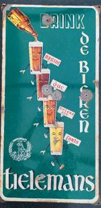 Emaille bord Brouwerij Tielemans Aarschot 1954, Enlèvement, Utilisé, Panneau, Plaque ou Plaquette publicitaire