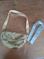Nieuw heuptasje met gouden pailletten + extra wit/gouden han, Handtassen en Accessoires, Tassen | Damestassen, Ophalen of Verzenden