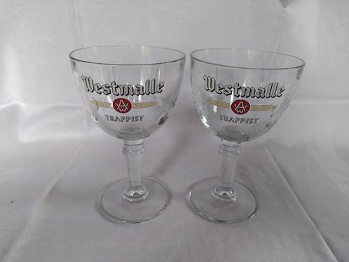 Trappistglazen Westmalle + Ename, Verzamelen, Glas en Drinkglazen, Zo goed als nieuw, Bierglas, Ophalen