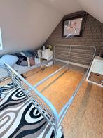 Cadre de lit métal gris clair 160x200, Maison & Meubles, Chambre à coucher | Lits, Enlèvement, Gris, Métal