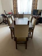 Een grote massieve tafel met 8 stoelen, Huis en Inrichting, Tafels | Eettafels, Ophalen