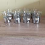 8 thee of koffie glaasjes met inox houder, Ophalen of Verzenden