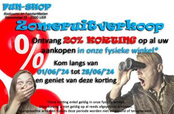 20 % KORTING op alle aankopen & STOCKVERKOOP