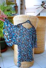 blauw deels transparant prachtige blouse, Blauw, Freedom, Ophalen of Verzenden, Zo goed als nieuw