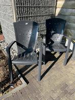 Twee blauwe tuinstoelen, Tuin en Terras, Ophalen, Gebruikt