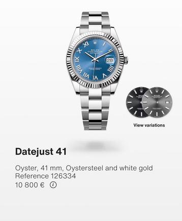 Rolex Datejust 41 mm bleu disponible aux enchères