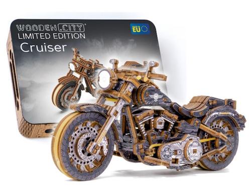 3D Houten Puzzel Motor Cruiser V-Twin - DIY Wood Puzzles, Hobby en Vrije tijd, Modelbouw | Auto's en Voertuigen, Nieuw, Auto, Overige merken