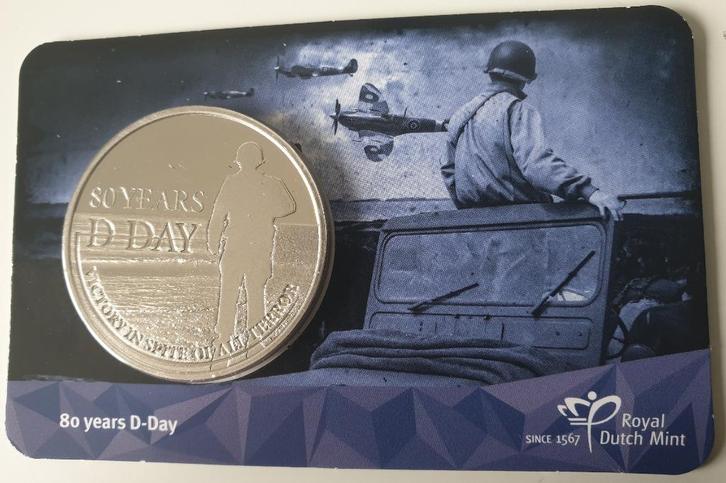 Nederland 80 jaar D-Day penning in coincard 2024, Postzegels en Munten, Munten | Nederland, Losse munt, Verzenden