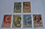 6 timbres Belges anciens - oblitérés, Sans enveloppe, Affranchi, Timbre-poste, Oblitéré
