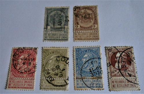 6 oude Belgische zegels - gestempeld, Postzegels en Munten, Postzegels | Europa | België, Gestempeld, Frankeerzegel, Koninklijk huis
