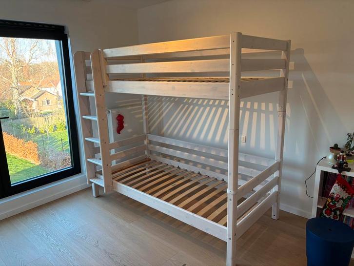 FLEXA wit stapelbed + boxsprings, Kinderen en Baby's, Kinderkamer | Stapelbedden en Hoogslapers, Gebruikt, Stapelbed, Ophalen
