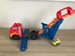 Mega bloks: vrachtwagen met lanceerbaan, Kinderen en Baby's, Speelgoed |Speelgoedvoertuigen, Zo goed als nieuw, Ophalen