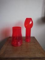 Rode glazen vazen in prima staar nooit gebruikt, Huis en Inrichting, Zo goed als nieuw, Ophalen