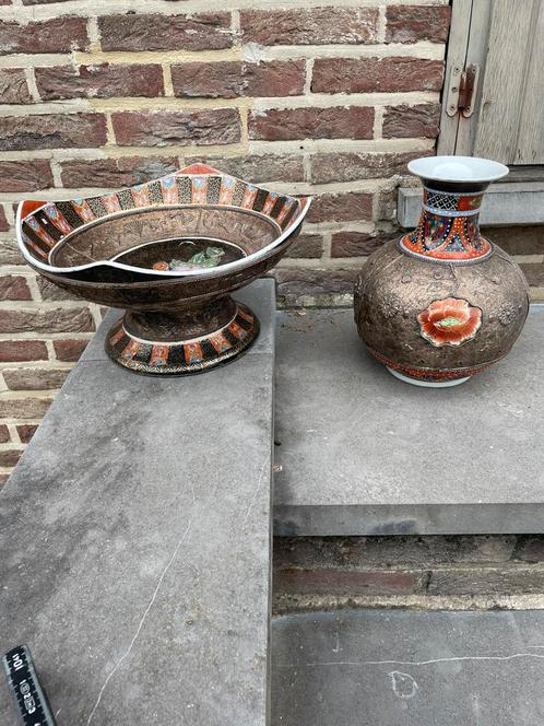 Antieke coupe + vaas goede staat, Antiek en Kunst, Antiek | Porselein, Ophalen