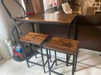Table de bar + 2 tabourets, Maison & Meubles, Tables | Tables de salon, Enlèvement, Comme neuf