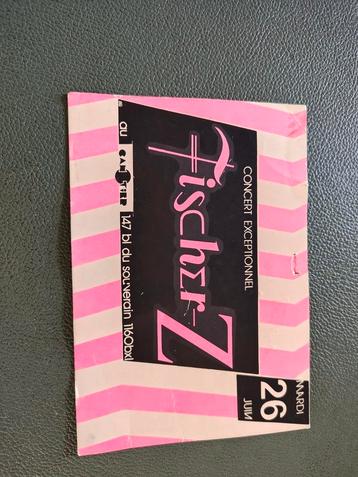 Fischer z concert kaart 26 juni Brussel gesigneerd beschikbaar voor biedingen