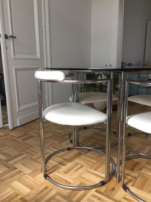Italiaans Design tafel met stoelen, Maison & Meubles, Tables | Tables à manger, Utilisé, Quatre personnes, Rond, Enlèvement