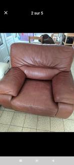 Fauteuil 1 place cuir de buffle 1 m largeur, Ophalen, Zo goed als nieuw, Leer
