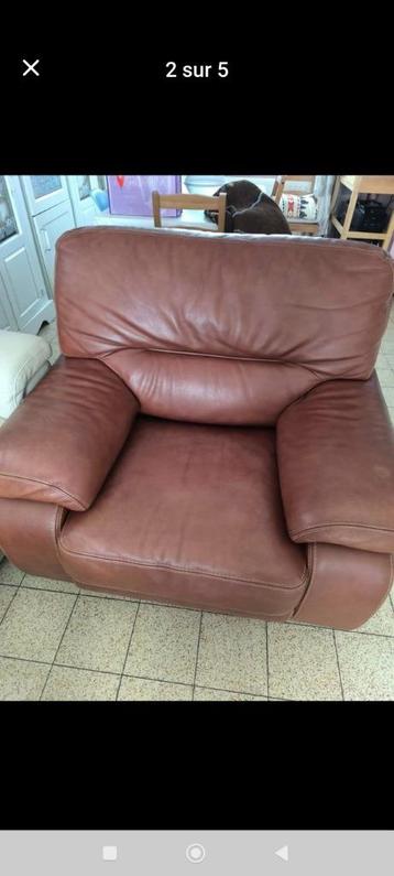 Fauteuil 1 place cuir de buffle 1 m largeur  beschikbaar voor biedingen