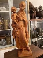 ancienne statue en bois de la Vierge à l'Enfant 56 cm, Antiquités & Art, Enlèvement ou Envoi