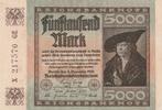 5.000 mark 1922 Berlin Duitsland, Postzegels en Munten, Ophalen of Verzenden, Duitsland, Los biljet