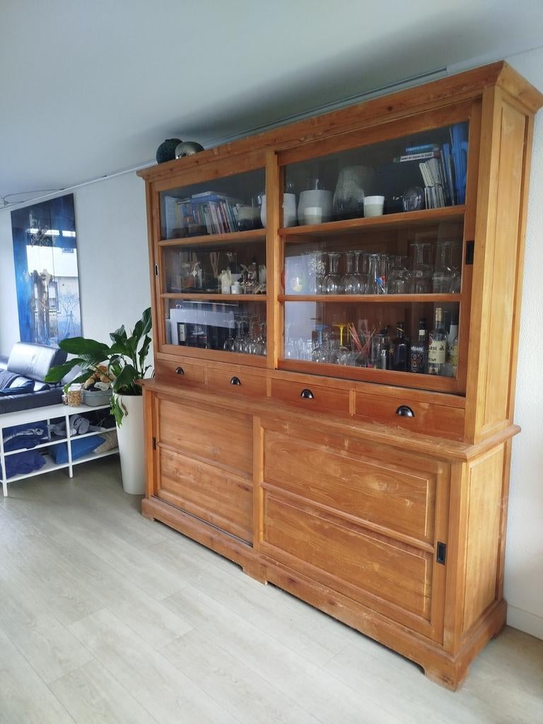 Teak kast hier kan je alles in kwijt! 216x221x54, Enlèvement