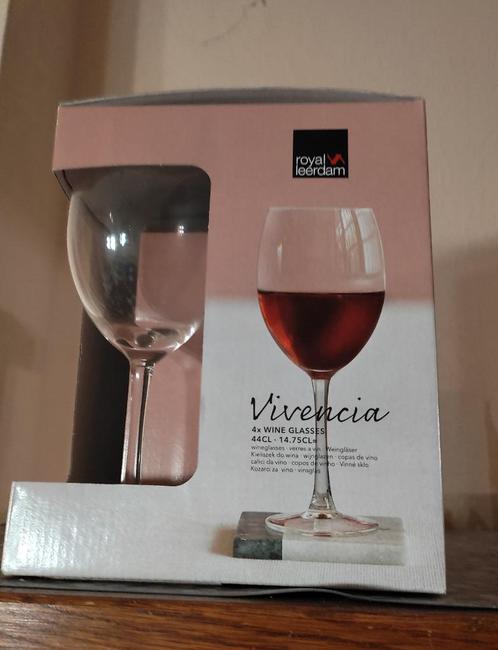 3 NIEUWE Vivencia wijnglazen in presentatiedoos, Huis en Inrichting, Keuken | Servies, Nieuw, Glas of Glazen, Effen, Glas, Ophalen of Verzenden