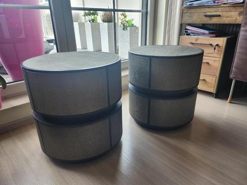 2 Lustrio 48Ø bijzettafels Bloomingville, Huis en Inrichting, Tafels | Bijzettafels, Gebruikt, Rond, 45 tot 60 cm, Minder dan 55 cm