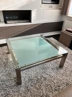 Salontafel in glas vierkant Meut 1,05m x 1,05mx 0,40 H, Ophalen, Zo goed als nieuw, Vierkant, Glas