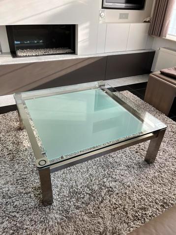 Salontafel in glas vierkant Meut 95 cm x 95 cm 0,40 H beschikbaar voor biedingen