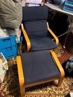 Stoffen fauteuil en stoffen voetenbank, Ophalen, Zo goed als nieuw