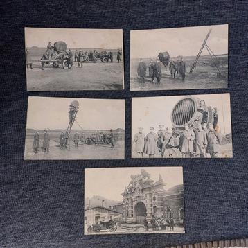 Lot van 5 oude postkaarten: bataljon schijnwerpers, Enlèvement ou Envoi, Comme neuf