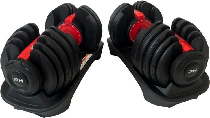 PH Fitness Premium Verstelbare Dumbbells Set 24KG - 2 STUKS, Sport en Fitness, Fitnessmaterialen, Nieuw, Dumbbell, Armen, Ophalen of Verzenden